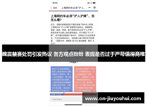 魏震禁赛处罚引发热议 各方观点纷纷 表现是否过于严苛值得商榷